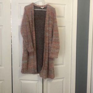Long Pink Duster Cardigan